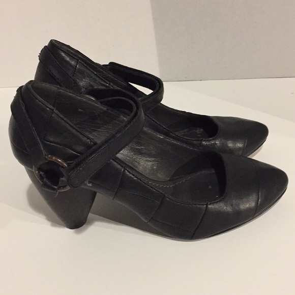 True Religion Handmade Black Leather Eva Heels - Picture 4 of 5